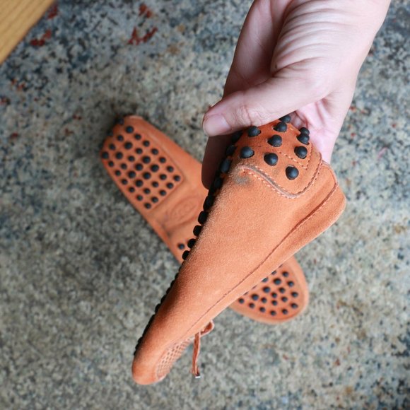 TOD'S Orange leather loafer / flat slipper slip-on - Picture 4 of 8